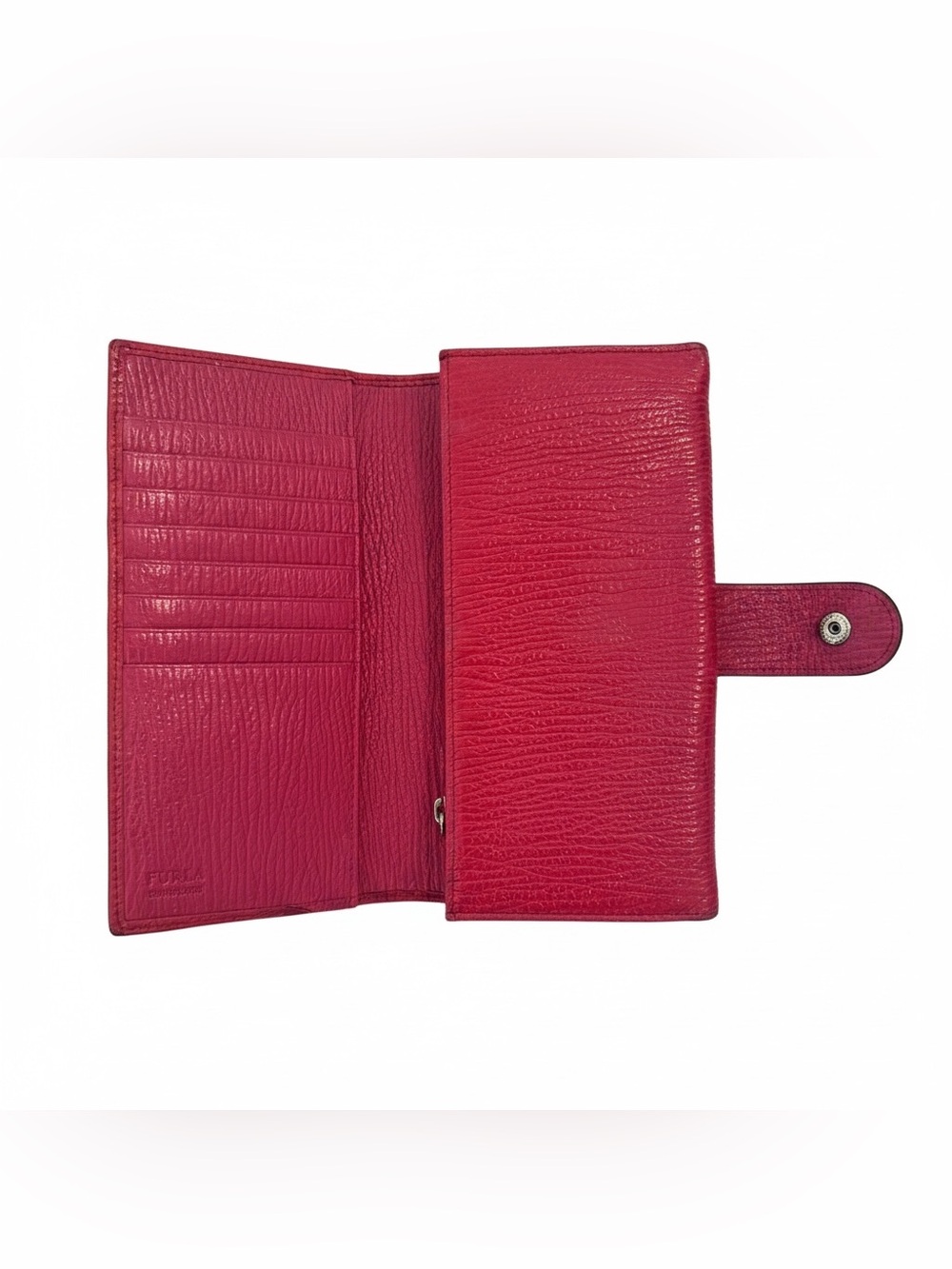 Furla Pink Leather Snap Wallet